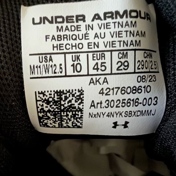 Under Armour Lockdown 6 Men’s Black Shoes Size-11 - Picture 2 of 8